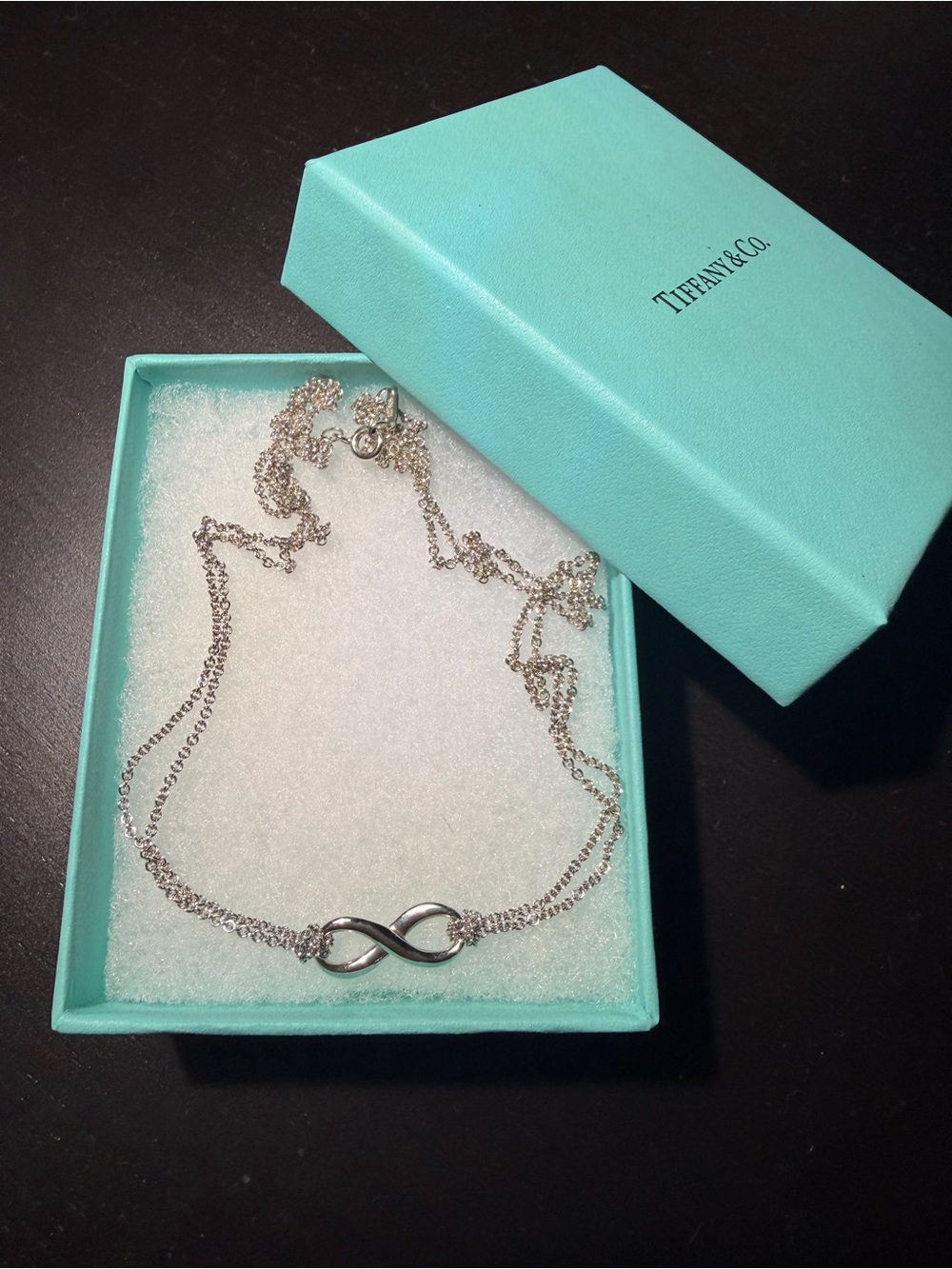 Tiffany & Co. Silver Infinity Double-Chain Necklace - Picture 1 of 4